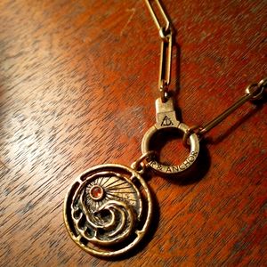 Air and Anchor Brass Chain and Pendant Set - Handmade Necklace